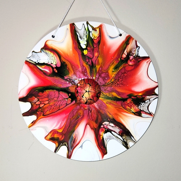 Hand Crafted Vintage Thomas Edison Upcycled Painted Record Display Holder Hook